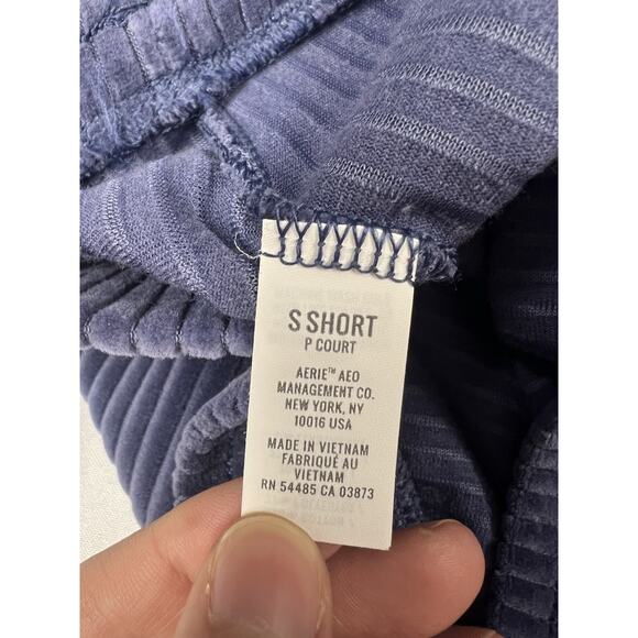 Aerie Groove-On Velour High Waisted Flare Pants Ribbed Loungewear Sz Small Short - Picture 6 of 9